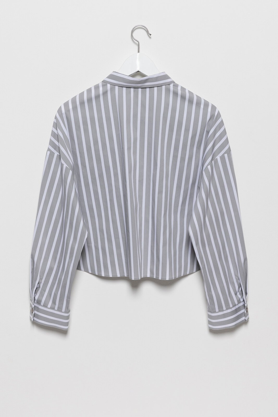Bluse CLEO grau/weiß gestreift